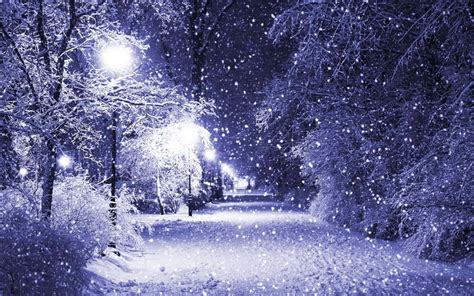 Download Lovely Night Snowy Background | Wallpapers.com