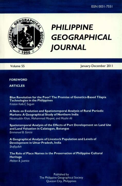 Philippine Geographical Journal Vol 53 Philippine Social Science Council