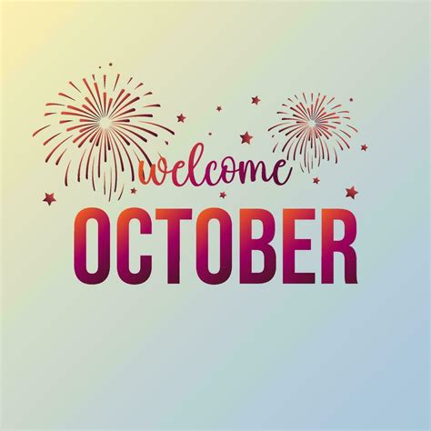 Hello October With Autumn Vibe Welcome October Vector Illustration