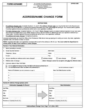 Fillable Online Form Address Name Change Naked Qxp NYSOA Fax