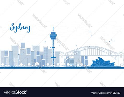 Outline Sydney City Skyline Royalty Free Vector Image