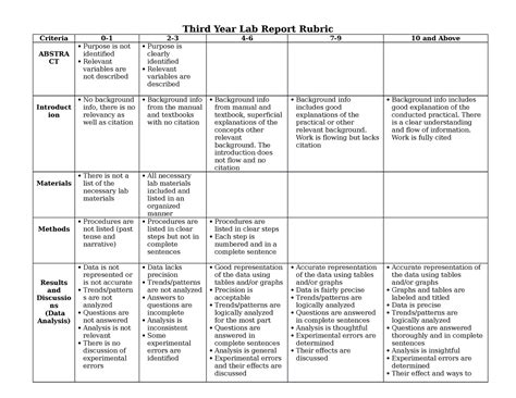 Lab Rubric Template