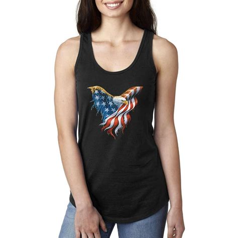 Iwpf Womens American Flag Eagle Usa Racerback Tank Top