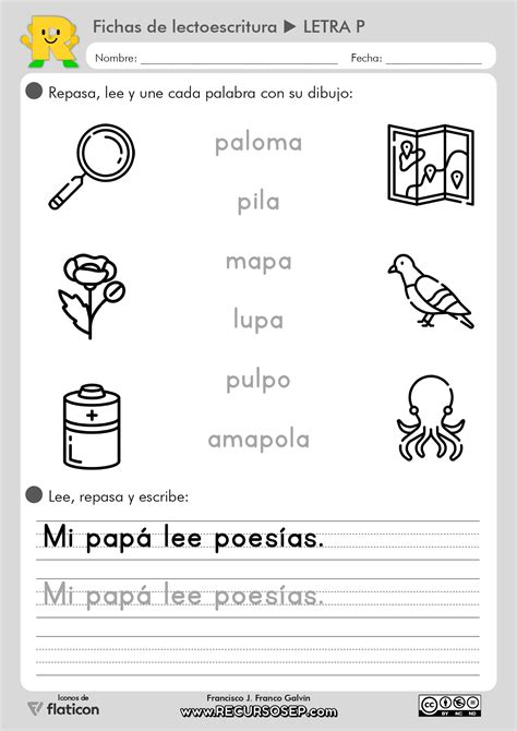 Fichas Lectoescritura Montessori Recursosep Letra P Imprenta Page