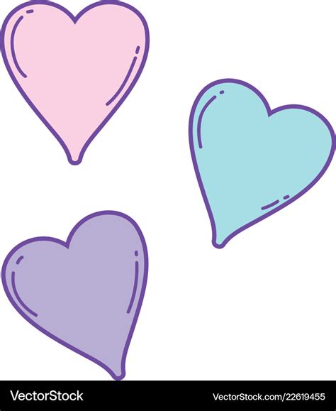 Cute Hearts Drawings Royalty Free Vector Image