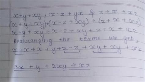 Add The Following Polynomials I X Y Xy X Z Yx And Z X Xz