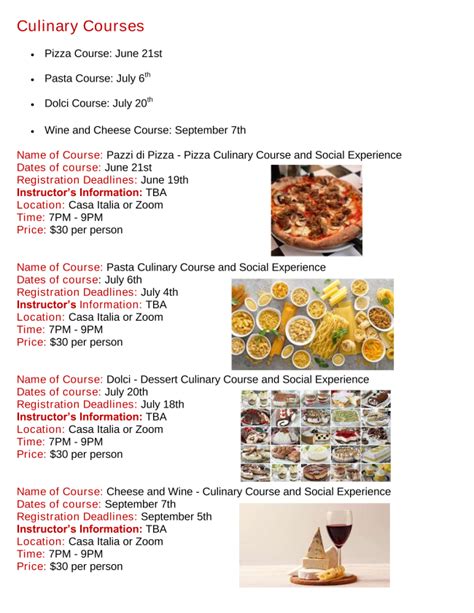 Culinary Courses - Casa Italia Chicago