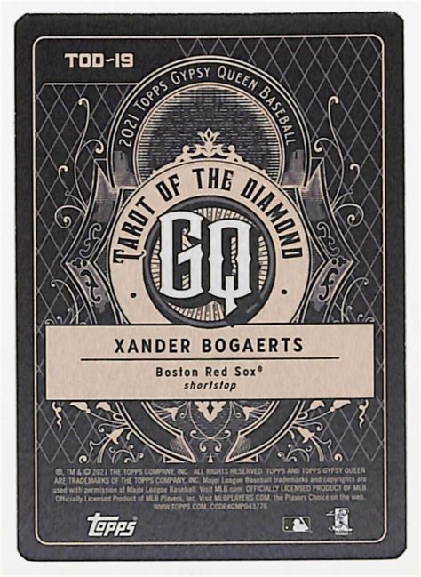 Topps Gypsy Queen Tod Xander Bogaerts Tarot Of The Diamond Red