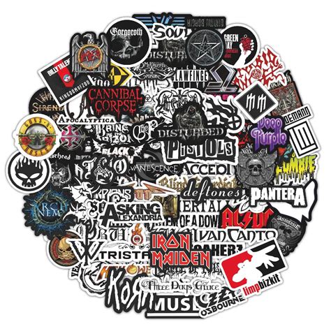 BulbaCraft 83 Pcs Legendary Rock Band Stickers Heavy Metal Stickers