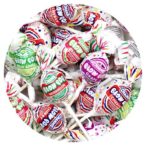 Charms Blow Pops 5lb Bulk Bag Approx 115 Assorted Fruit Flavored Bubble Gum Filled Lollipops