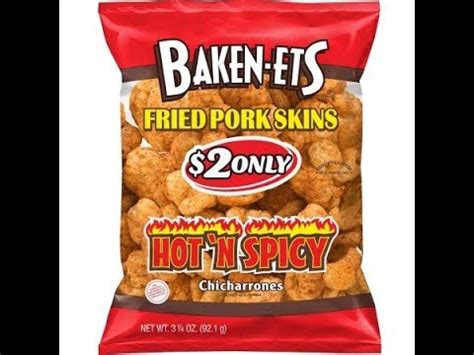 Baken Ets Hot Spicy Fried Pork Skins Snack Review Youtube