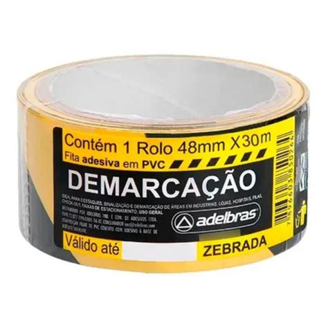 Fita Para Demarca O De Solo Zebrada Amarela E Preta Adelbras Mm X M