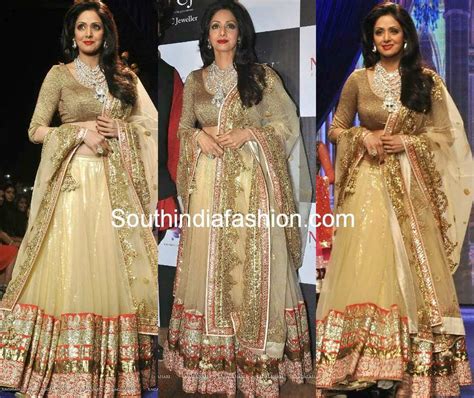 Sridevi in Gold Lehenga – South India Fashion