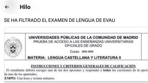 Cachondeo Por La Filtraci N De Este Examen De Lengua De La Ebau