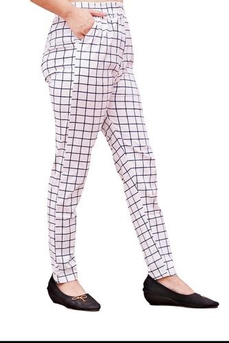 Ladies Checks Print Cotton Pant For Casual And Formal Wear At Best