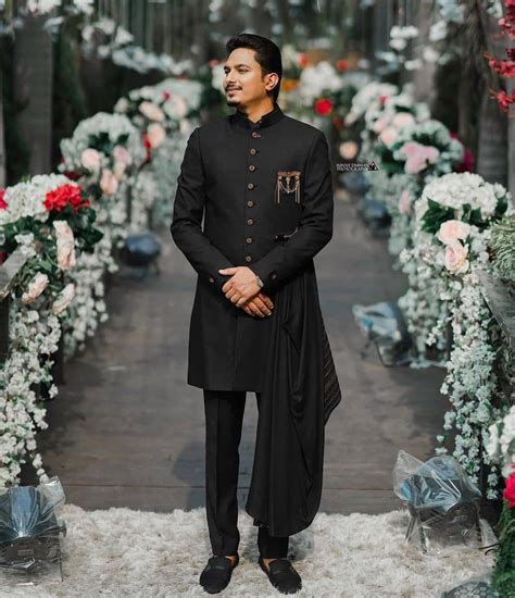 Black Sherwani For Men