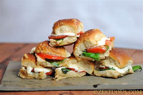 Caprese Sandwich Recipe With Hawaiian Roll Sliders Zestuous