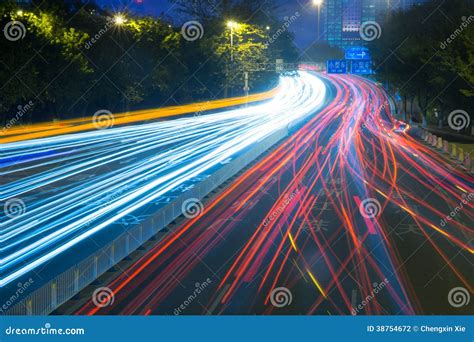 The highway at night stock photo. Image of architecture - 38754672