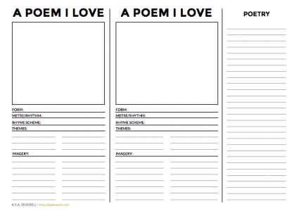 Poetry Journal Worksheet Wednesday Creative Writing Blog