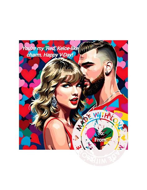 Taylor Swift And Travis Kelce Valentine Cards Etsy