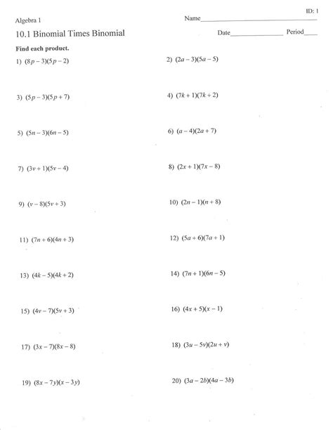 Multiplying Monomials Worksheet Answers Englishworksheet My Id