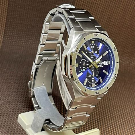 Casio Edifice EFV 640D 2A Blue Analog Stainless Steel Chronograph Men S