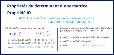 PropriÉtÉs Du DÉterminant Dune Matrice