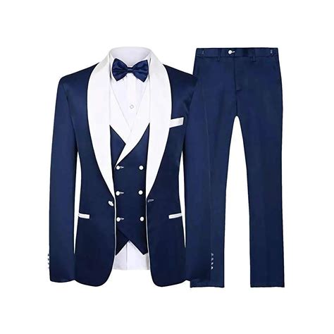 White Men Suits Slim Fit 3 Pieces Fashion Business Tuxedos Suits Male Pent Coat For Men Daily