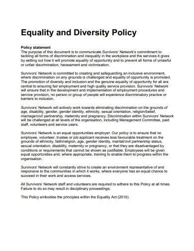 Free 10 Charity Equality And Diversity Policy Samples And Templates In Ms Word Pdf