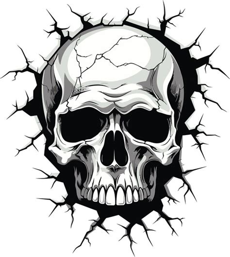 Premium Vector Cracked Wall Discovery The Mysterious Skulls Unveiling