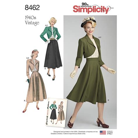 Simplicity Pattern Misses Vintage Blouse Skirt And Lined Bolero