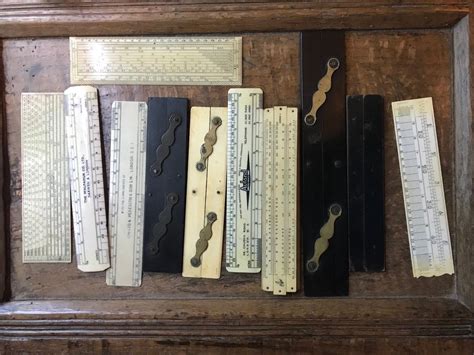 Collection Vintage Draughtsman Rulers Engineers Parallel And Slide Rule