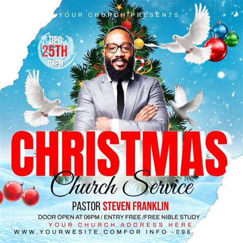 Christmas Church Flyer Template Postermywall