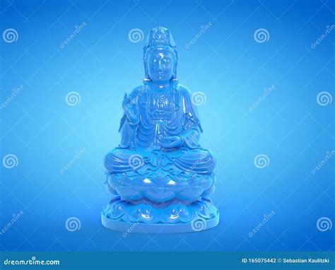 A blue buddha statue stock illustration. Illustration of contemplation ...