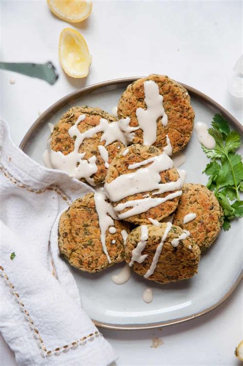 Easy Baked Falafel Recipe With Tahini Sauce Erin Lives Whole