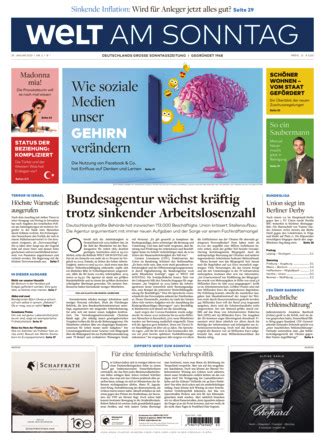 Welt Am Sonntag Vom Als Epaper Im Ikiosk Lesen