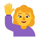 Woman Raising Hand Flat Default Icon Fluentui Emoji Flat Iconpack