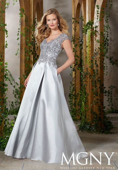 Beaded Lace On Net With Larissa Satin Skirt Morilee Mother Of The Bride Dresses Long Mother