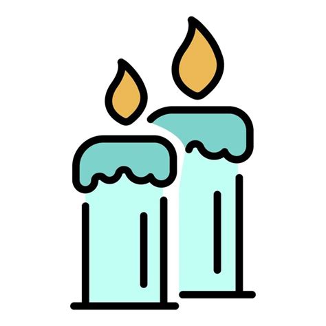 Icono De Velas Encendidas Contorno De Velas Encendidas Icono Vectorial