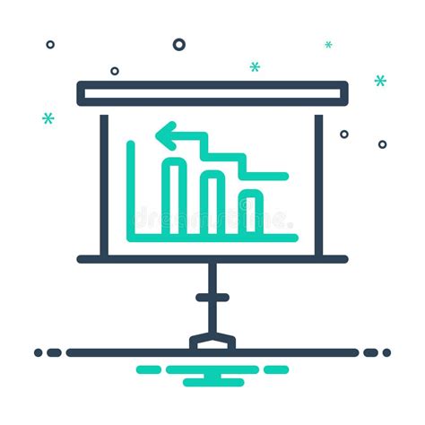 Mixpictogram Voor Diagram Blauwdruk En Grafiek Stock Illustratie