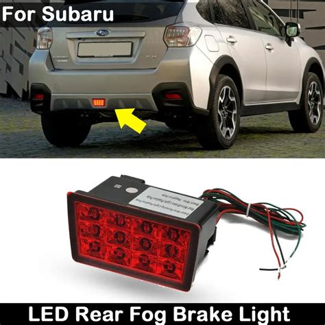 Untuk Subaru Wrxsti Impreza Xv Crosstrek Merah Lensa F1 Led Lampu Kabut Belakang Rem Lampu