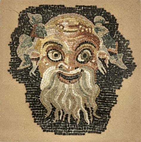 Theater Mask Pompei Pixel Mosaici