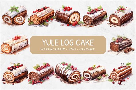 Yule Log Cake Graphic by Imaginiac · Creative Fabrica