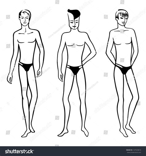 Full Length Front View Standing Naked Stock Illustration Shutterstock