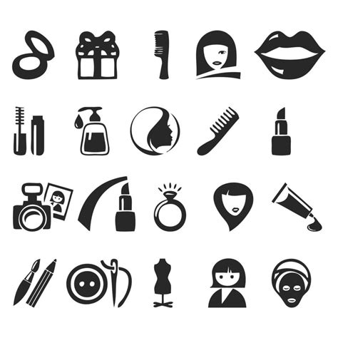 Vector Beauty Cosmetics Icon Set 22037683 Vector Art At Vecteezy