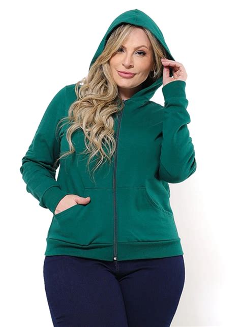 Jaqueta Básica Plus Size Moletom Stretch Flanelado Malwee Best Size E