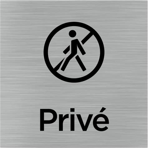 Pictogramme Privé Q1029 Signalisation Porte 150 X 150 Mm Autocollant Souple Ou Plaque Alu