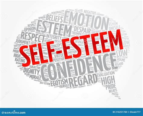 Self Esteem Message Bubble Word Cloud Concept Background Stock