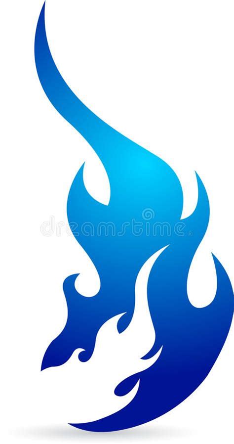 Blue flame logo. Illustration art of a blue flame logo with isolated ...