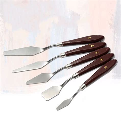 5Pcs/Lot Stainless Steel Artist Painting Palette Knife Spatula Oil ...